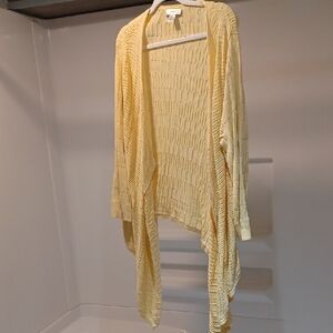 CJ Banks Soft Yellow Knit Cardigan